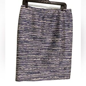 New! ESCADA Blue and White Tweed Boucle Skirt - Size 40